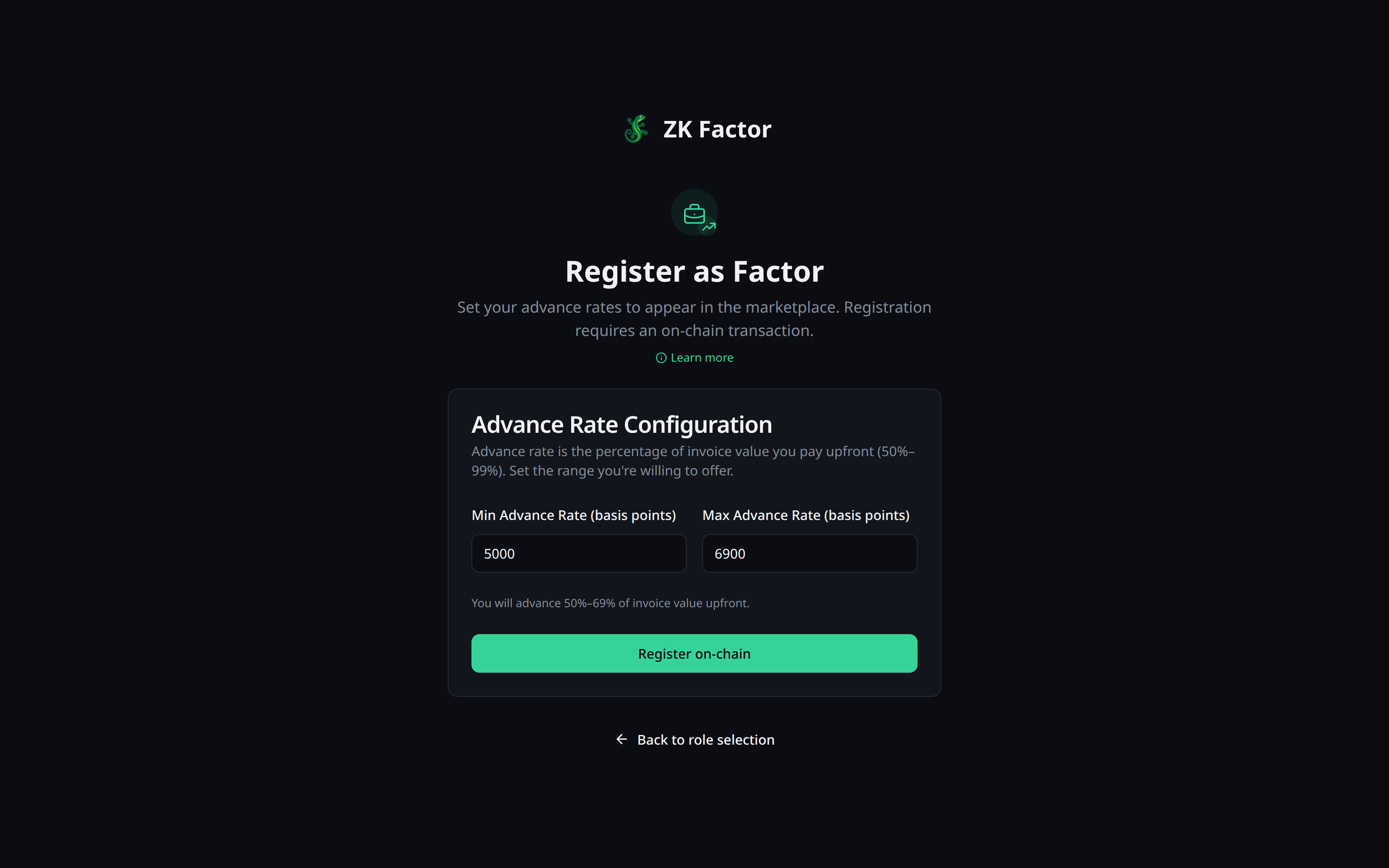 Factor registration form